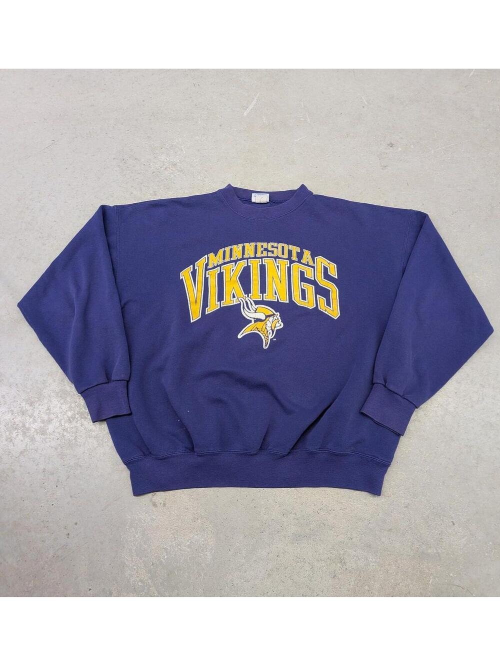 Vintage 90s Minnesota Vikings NFL Boxy Crew Neck Sweater